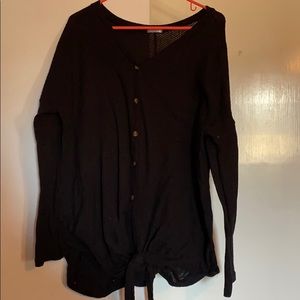 Adorable waffle bottom tie top. Plus size